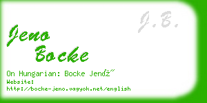 jeno bocke business card